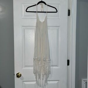 Cupshe White Backless Swim Suit Cover Up with Tassels